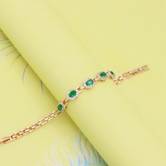 "Elegant Rose Gold Evil Eye Bracelet in Gold Plated Brass, XPBL1014 - Picture 5 of 12